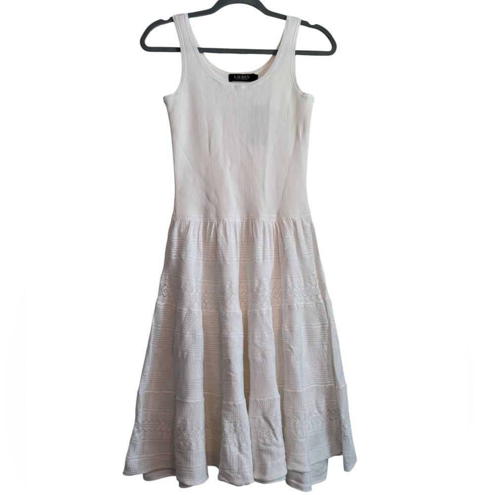 Lauren Ralph Lauren White Knit Sleeveless Dress